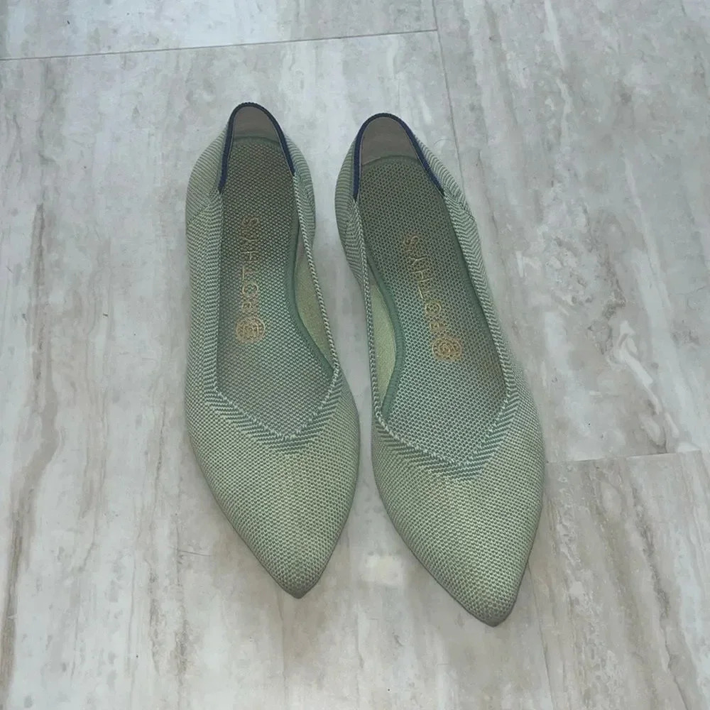 Rothy’s Limited Edition Mint Green Point EUC sz 9 - Picture 3 of 5